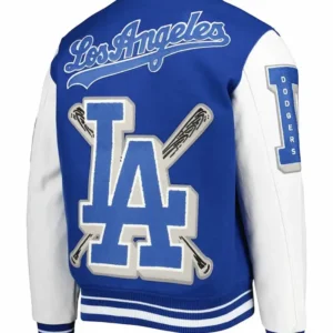 Blue White Letterman Dodgers Varsity Jacket