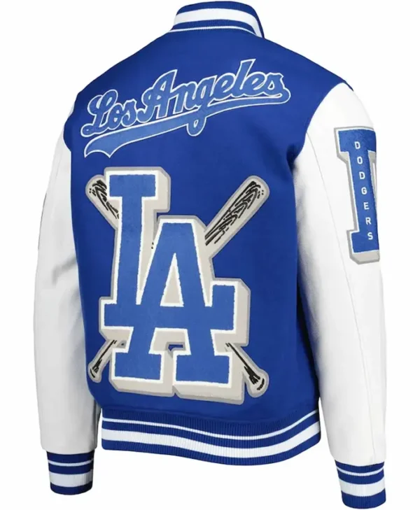 Blue White Letterman Dodgers Varsity Jacket