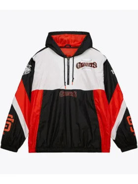 Bomber Hooded Pull Over Sf Giants Jacket Vintage
