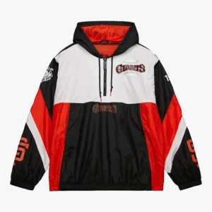 Bomber Hooded Pull Over Sf Giants Jacket Vintage