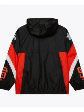 Bomber Hooded Pull Over Sf Giants Jacket Vintage Back