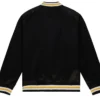 Boston Bruins 100th Anniversary Black Satin Varsity Jacket Back