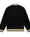 Boston Bruins 100th Anniversary Black Satin Varsity Jacket Back
