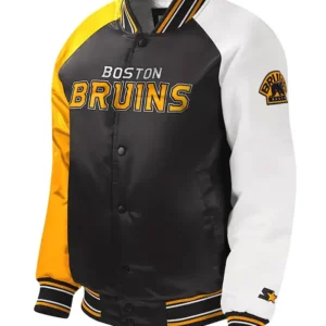 Boston Bruins Black Youth Satin Varsity Jacket