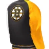 Boston Bruins Black Youth Satin Varsity Jacket Back