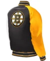 Boston Bruins Black Youth Satin Varsity Jacket Back