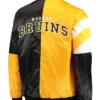 Boston Bruins The Leader Black and Gold Satin Jacket Back