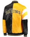 Boston Bruins The Leader Black and Gold Satin Jacket Back