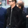 Brad Pitt F1 2025 Black Suede Leather Jacket Side
