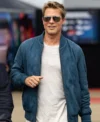 Brad Pitt F1 Blue Bomber Leather Jacket