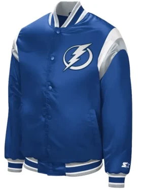 Braden Tampa Bay Lightning Shut Out Royal Satin Varsity Jacket