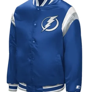Braden Tampa Bay Lightning Shut Out Royal Satin Varsity Jacket
