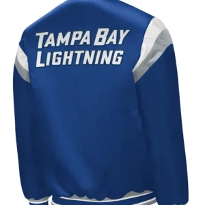 Braden Tampa Bay Lightning Shut Out Royal Satin Varsity Jacket Back