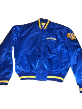 Brewers Navy Blue Vintage Bomber Jacket