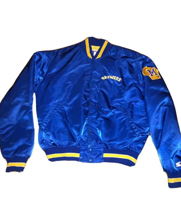 Brewers Navy Blue Vintage Bomber Jacket