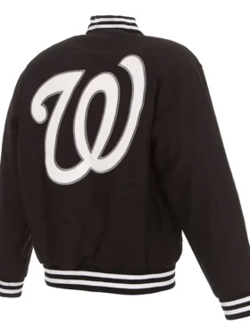 Brown Wool Nationals Varsity Jacket Back