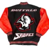 Buffalo Sabres Black And Red Varsity Jacket Back