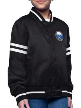 Buffalo Sabres Black Satin Bomber Jacket