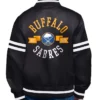 Buffalo Sabres Black Satin Bomber Jacket Back