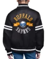 Buffalo Sabres Black Satin Bomber Jacket Back