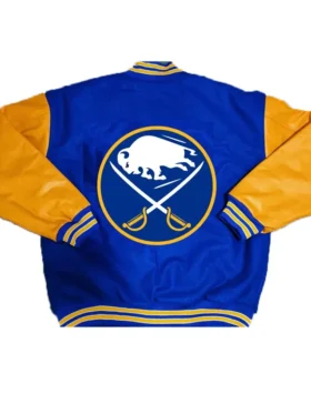 Buffalo Sabres Blue And Gold Varsity Jacket Back