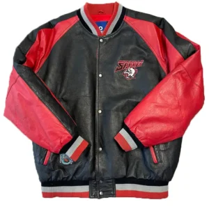 Buffalo Sabres Leather Bomber Full Snap Jacket