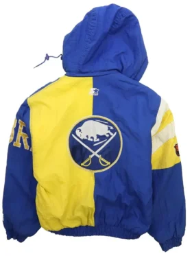 Buffalo Sabres Vintage Blue Hooded Jacket Back