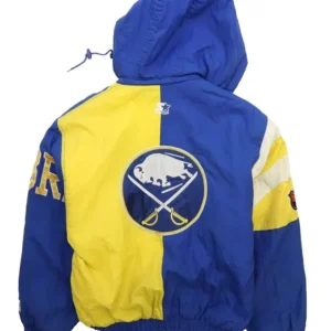 Buffalo Sabres Vintage Blue Hooded Jacket Back