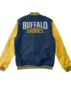 Buffalo Sabres Wool Full Snap Varsity Jacket Back