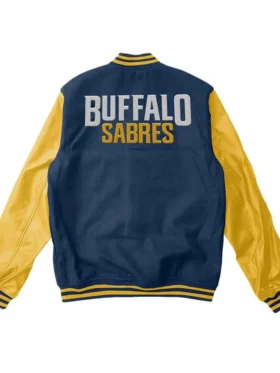 Buffalo Sabres Wool Full Snap Varsity Jacket Back