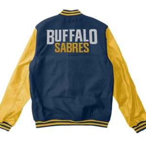 Buffalo Sabres Wool Full Snap Varsity Jacket Back