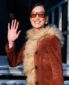 Buy Bella Hadid NYC Brown Shearling Coat