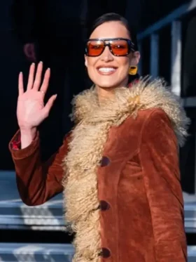 Buy Bella Hadid NYC Brown Shearling Coat