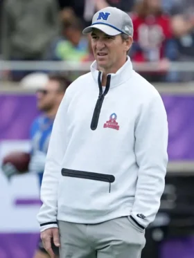 Buy Eli Manning Pro Bowl Games 2025 White Half Zipper Jacket