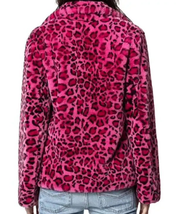 Buy High Potential S01 Kaitlin Olson Pink Leopard Print Jacket