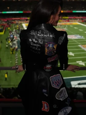Buy Jordon Hudson Super Bowl LIX Black Leather Jacket Sale