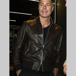 Buy Rob Pelinka Black Bomber Leather Jacket Sale