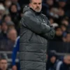 Buy Tottenham VS Leicester City Ange Postecoglou Black Puffer Jacket Coat