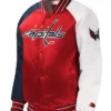 Capitals Satin Bomber Full Snap Jacket