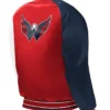 Capitals Satin Bomber Full Snap Jacket Back