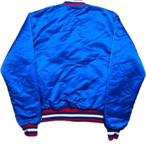 Capitals Satin Full Snap Blue Jacket Back