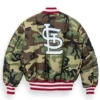 Cardinals Red Satin Ma 1 Bomber Jacket Back