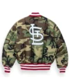 Cardinals Red Satin Ma 1 Bomber Jacket Back