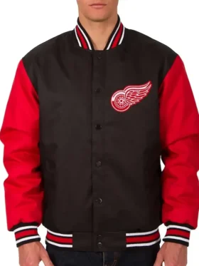 Carolina Hurricanes Black And Red Varsity Jacket