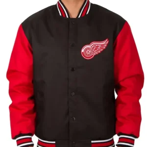 Carolina Hurricanes Black And Red Varsity Jacket