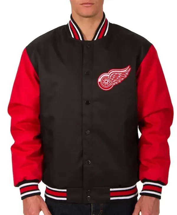 Carolina Hurricanes Black And Red Varsity Jacket