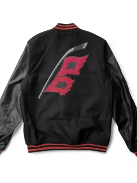 Carolina Hurricanes Black Wool Varsity Jacket Back