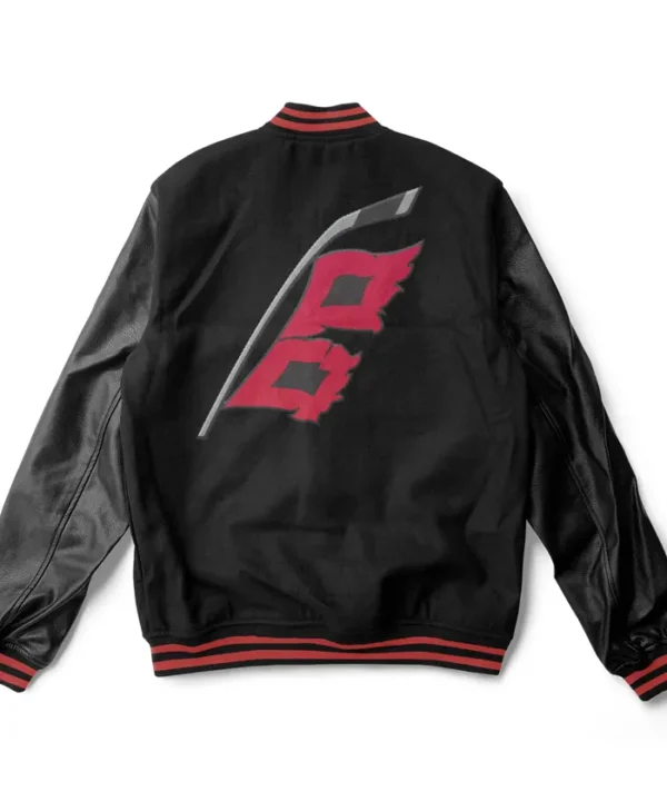 Carolina Hurricanes Black Wool Varsity Jacket Back