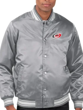 Carolina Hurricanes Grey Bomber Jacket