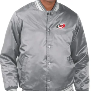 Carolina Hurricanes Grey Bomber Jacket